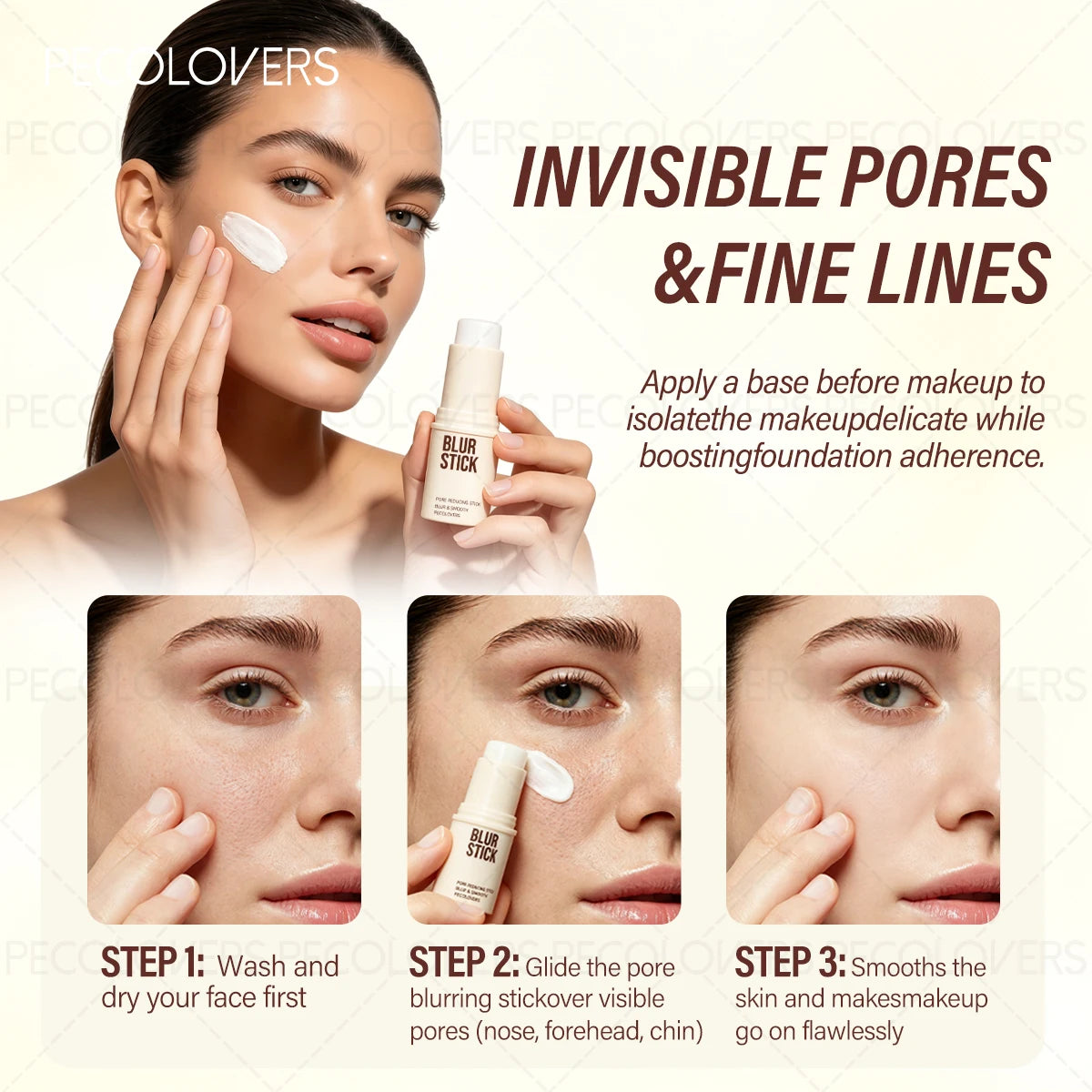 Facial Primer Stick Conceals Flaws Spots Waterproof Long-lasting Qme