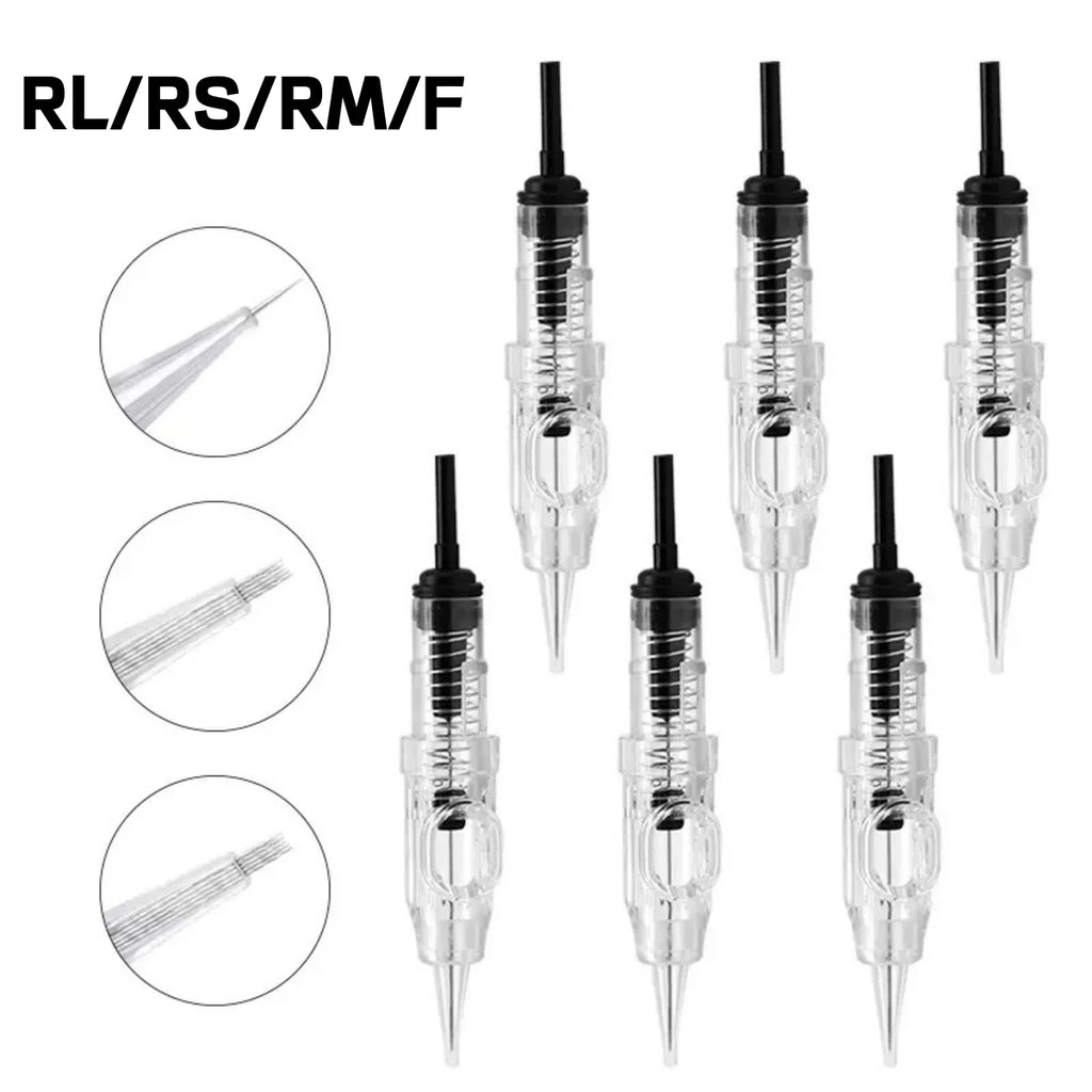 10/5pcs PMU Permanent Makeup Tattoo Cartridge Needle Set 600D-G Disposable Sterilized 1R 3R 5R 5F 7F for Eyebrow & Lip Tattooing Qme 7F (0.30MM) 5pcs one bag