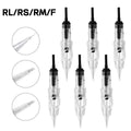 10/5pcs PMU Permanent Makeup Tattoo Cartridge Needle Set 600D-G Disposable Sterilized 1R 3R 5R 5F 7F for Eyebrow & Lip Tattooing Qme 7F (0.30MM) 5pcs one bag