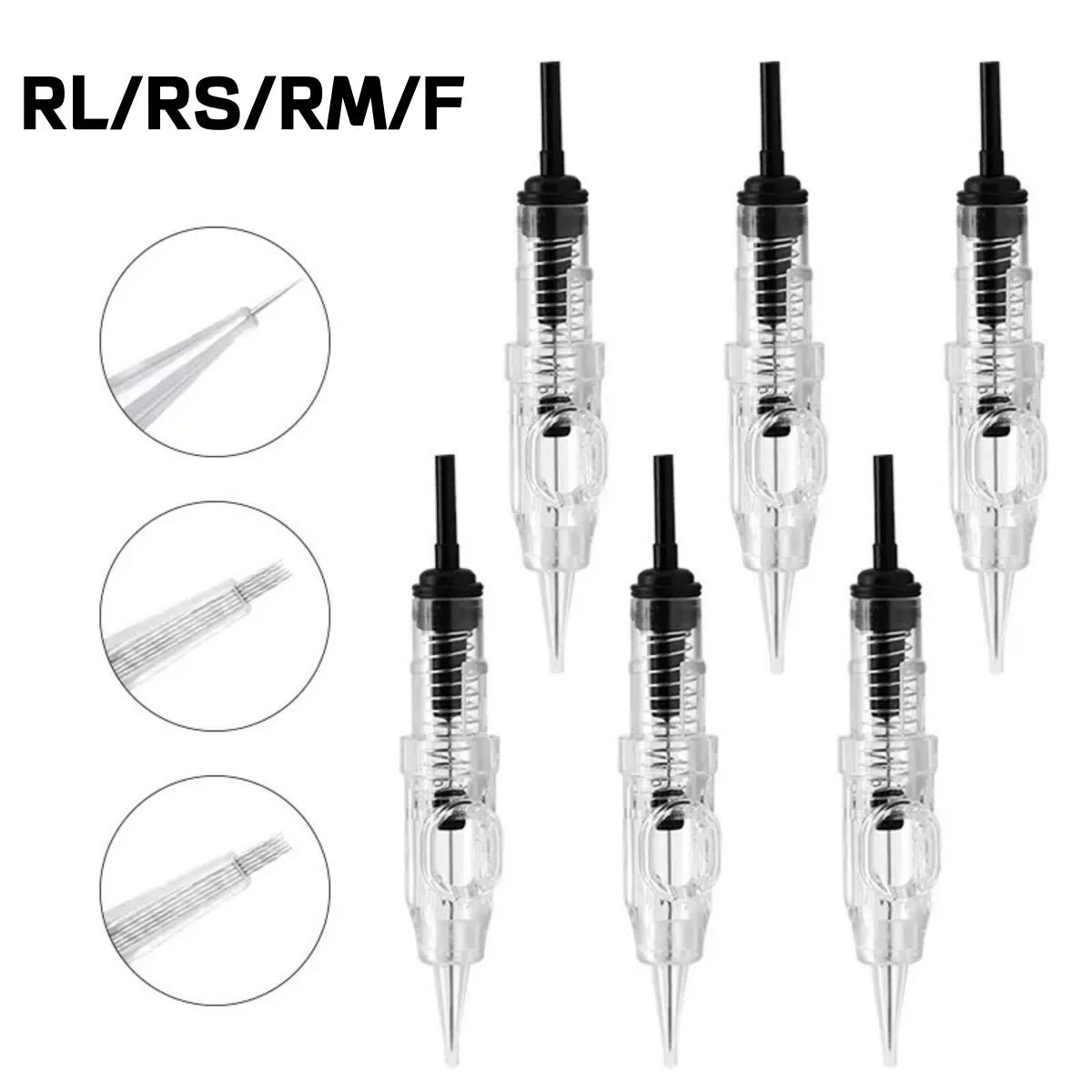 10/5pcs PMU Permanent Makeup Tattoo Cartridge Needle Set 600D-G Disposable Sterilized 1R 3R 5R 5F 7F for Eyebrow & Lip Tattooing Qme 7F (0.30MM) 5pcs one bag
