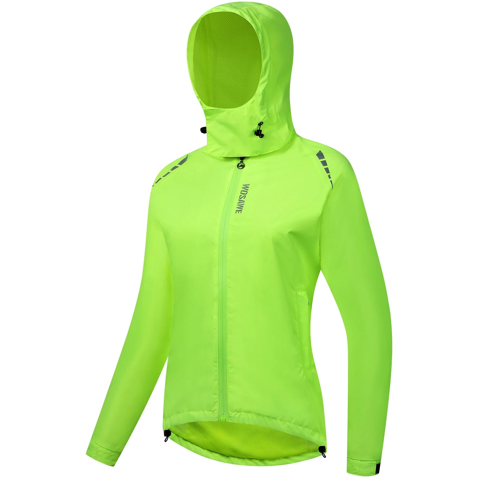 Women's Lightweight Waterproof Cycling Jacket Waterproof Running Jacket Hiking Jacket High Visibility Breathable Windproof Coat Qme green M