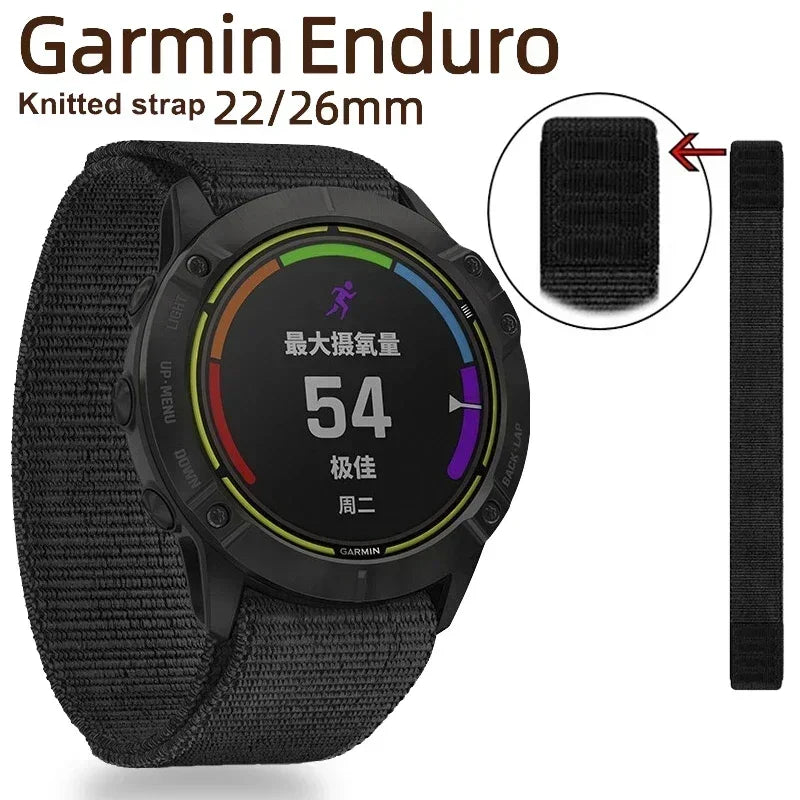 26 20 22mm Nylon Watch Band For Garmin Fenix 7X 6X Pro 7 7S 6 6S 5X 5 5S Plus/Venu 2 Plus Hook and Loop Quick Dry Strap Qme