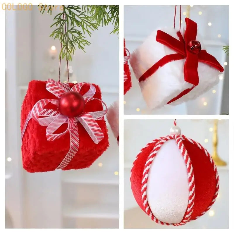 Soft Velvety Christmas Tree Decors Holiday Hanging Ornament Qme
