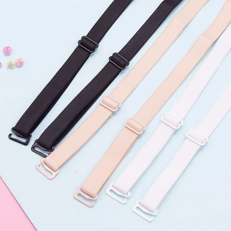 Women Slip Resistant Bra Straps Double Shoulder Elastic Brassiere Qme