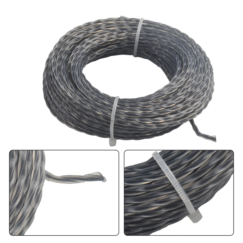 2 Rolls 15M 2.0/3.0mm Trimmer Nylon thread Rope Core-Reinforced Grass Trimmer Line 2.0- 3.0 Mm X 15m(30m) Line Spool Qme