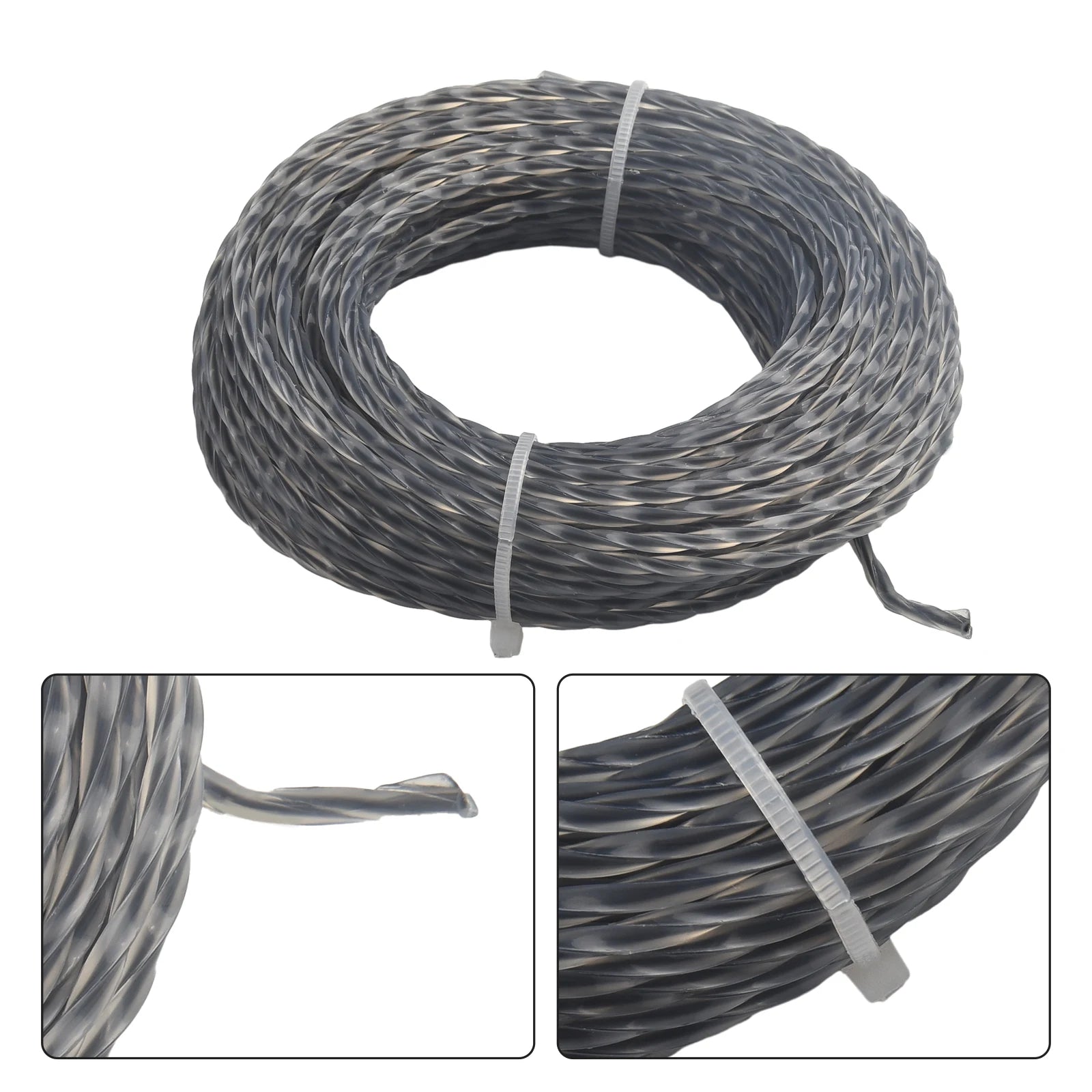2 Rolls 15M 2.0/3.0mm Trimmer Nylon thread Rope Core-Reinforced Grass Trimmer Line 2.0- 3.0 Mm X 15m(30m) Line Spool Qme