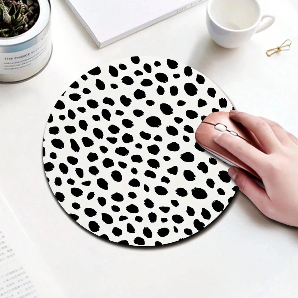 1 Leopard Print Animal Cartoon Mouse Pad Circular Office Desk Anti Qme