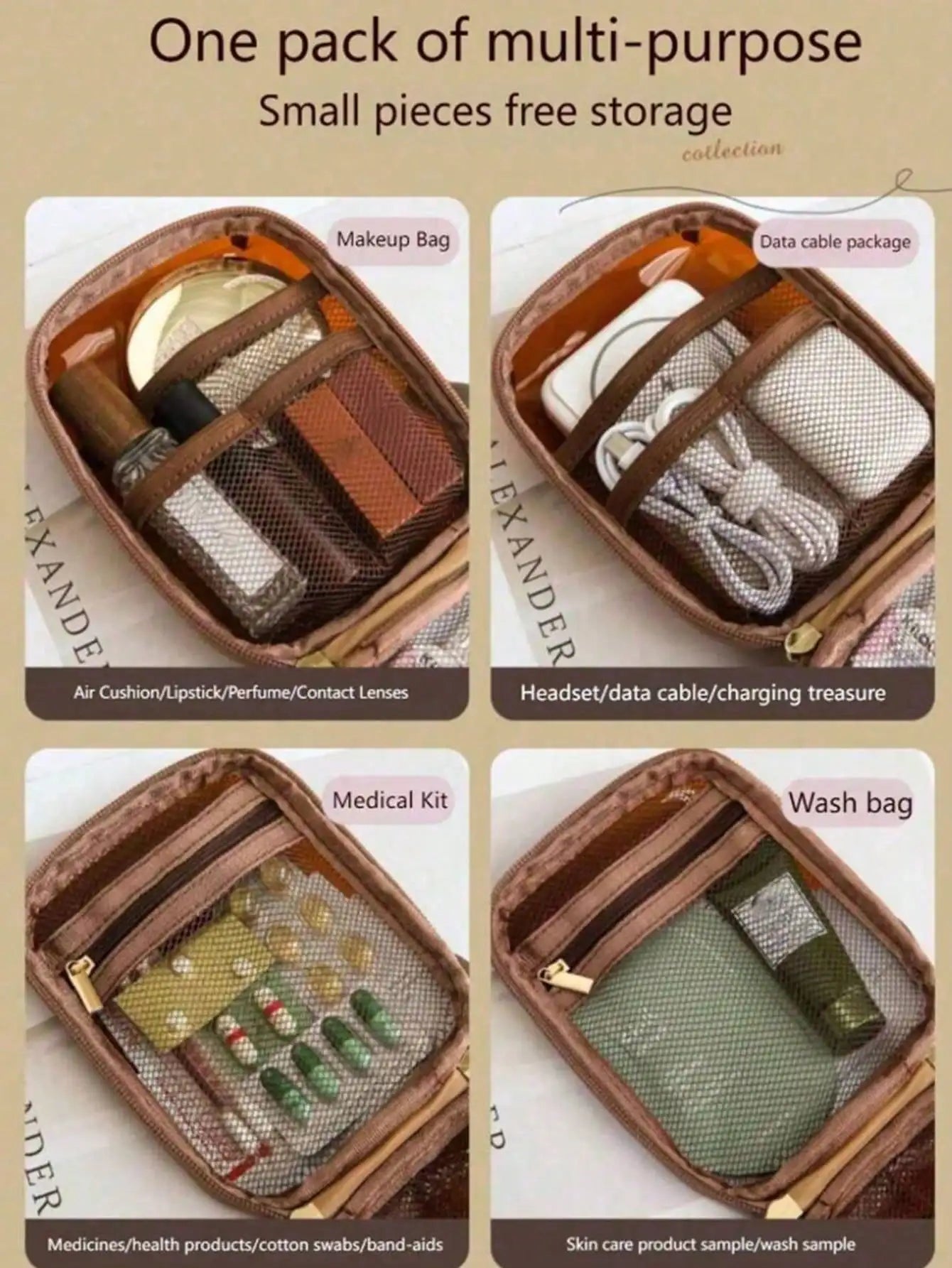 Cosmetic Bag Women's Portable Large-capacity Storage 2024 High-end Qme
