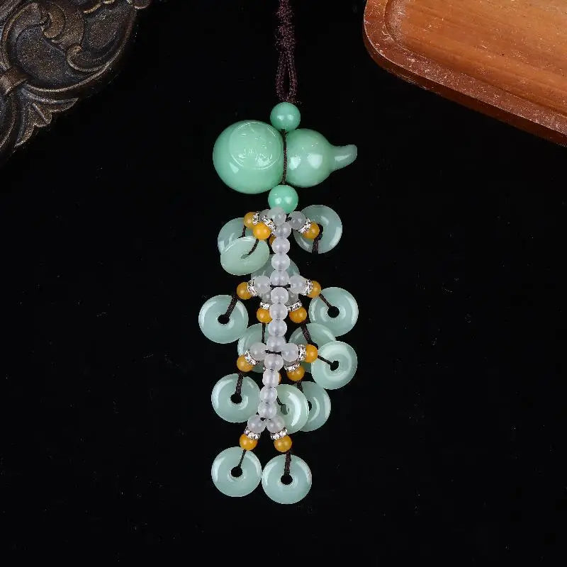 1pc Chinese Luck Car Accessory Rearview Mirror Pendant Suitable For For Asian Culture Decor & Driving Amulet Qme