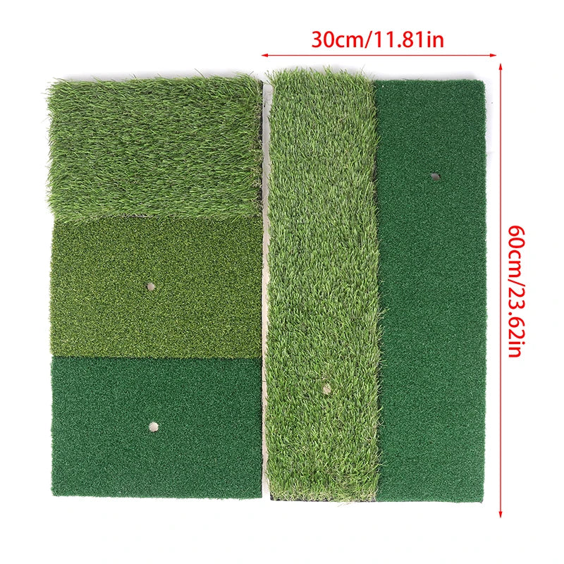 30 Golf Hitting Mat Indoor Outdoor Mini Practice Durable PP Grass Pad Qme