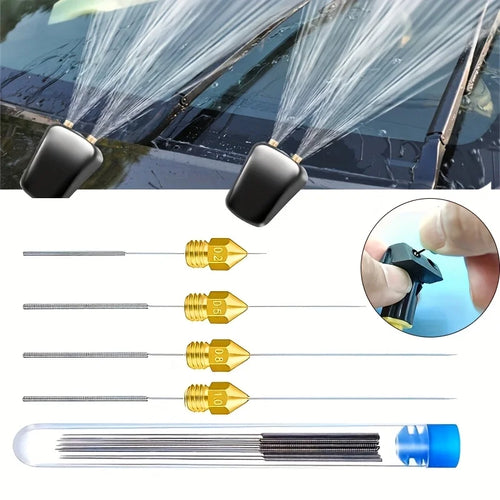 10-Piece Stainless Steel Cleaning Nozzle Kit - Window Wiper, 3D Printer Nozzle, Gas Stove, Shower Needle Unclogging Brush Qme