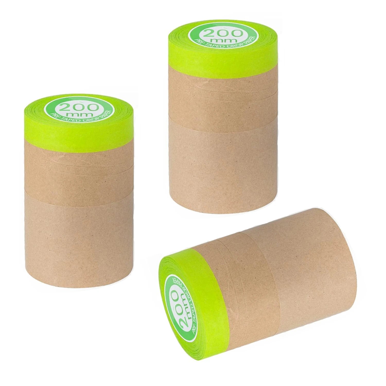 1/3 Rolls 20cm Pre-Taped Masking Film Painting Drop Painters Paper Roll, Assorted Paint Masking Paper for Car Furniture Wall Qme 3 Rolls