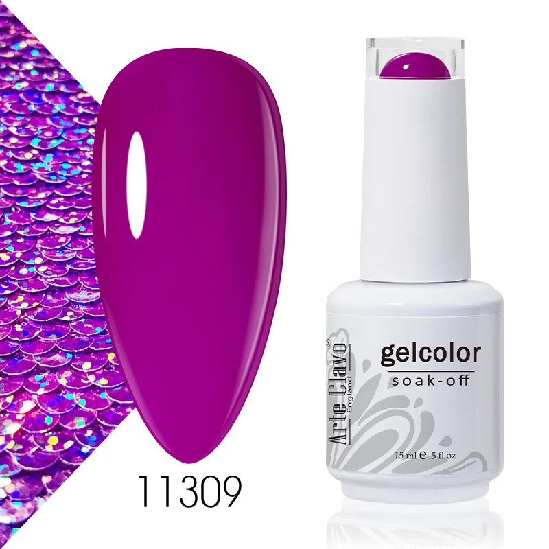 Arte Clavo Solid Gel Nail Polish Rainbow Summer Varnish Soak Off