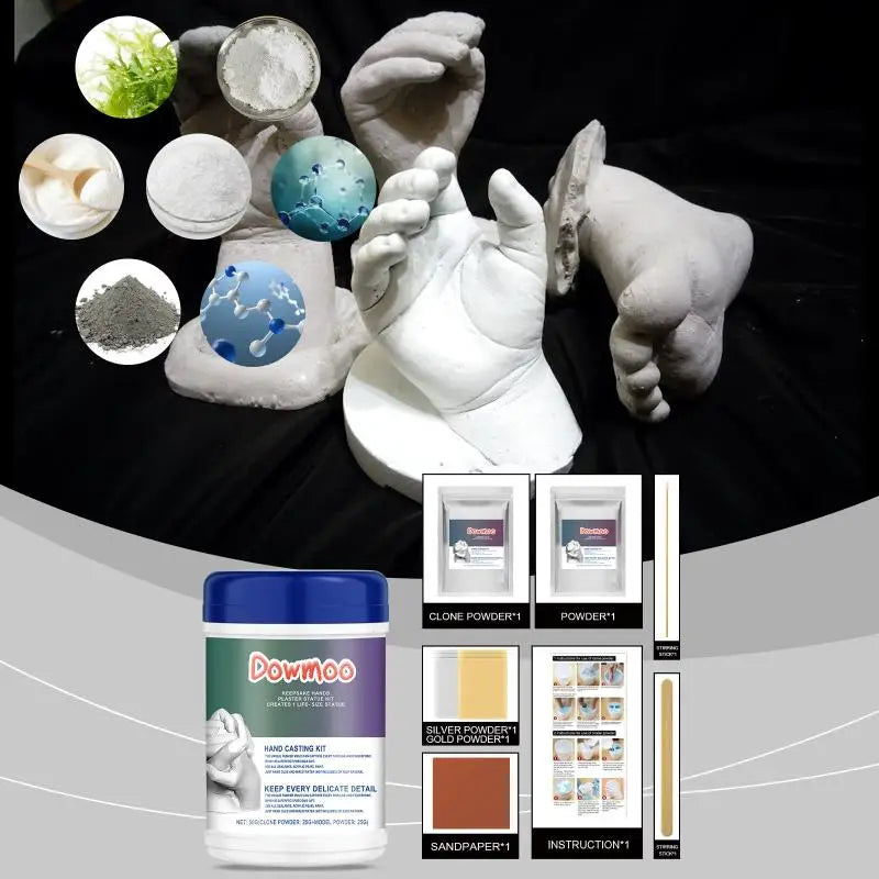 3D Hand Model Powder Kit DIY Hand Mold Making Set for Souvenir Craft Gift Hand Model Making Supplies Qme