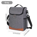 Large Capacity Insulated Lunch Tote Bag Leakproof Thermal Lunchbox Qme Gray