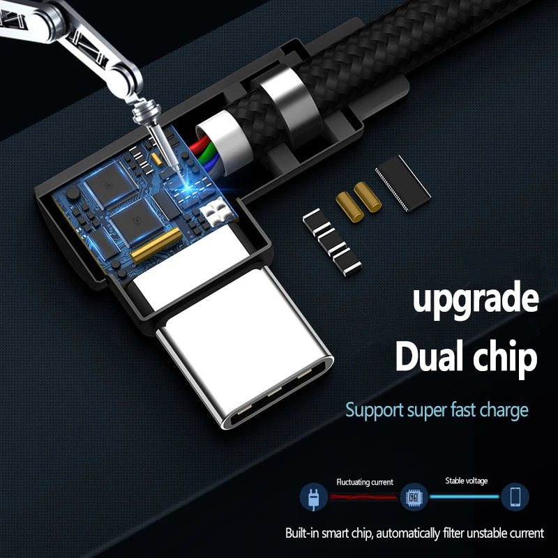 40W USB C Ports Fast Charge Cable Universal USB To Type C Data Cord 0.25M 1M 1.5M 2M PD Port Extension Nylon Braided Data Wire Qme
