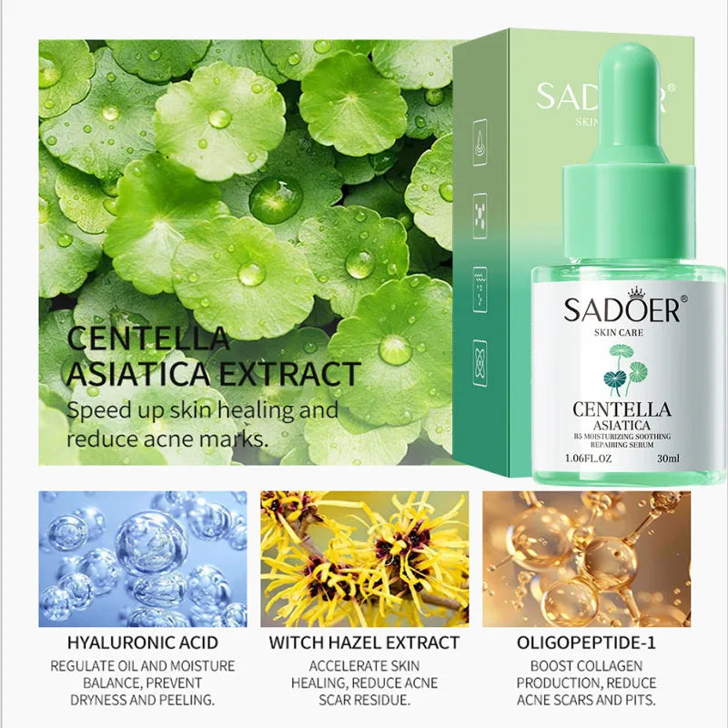 Asiatic Centella Face Serum Reduce Facial Redness Lifting Firming Faded Wrinkles Whitening Facial Essence Skin Care Product Qme