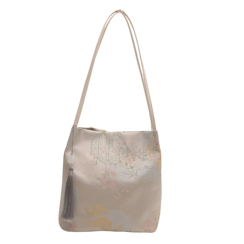 Women's Shoulder Bags New Chinese Style Temperament Elegant Advanced Retro Tote Bag Fashion Large Capacity All-match Handbags Qme one size B
