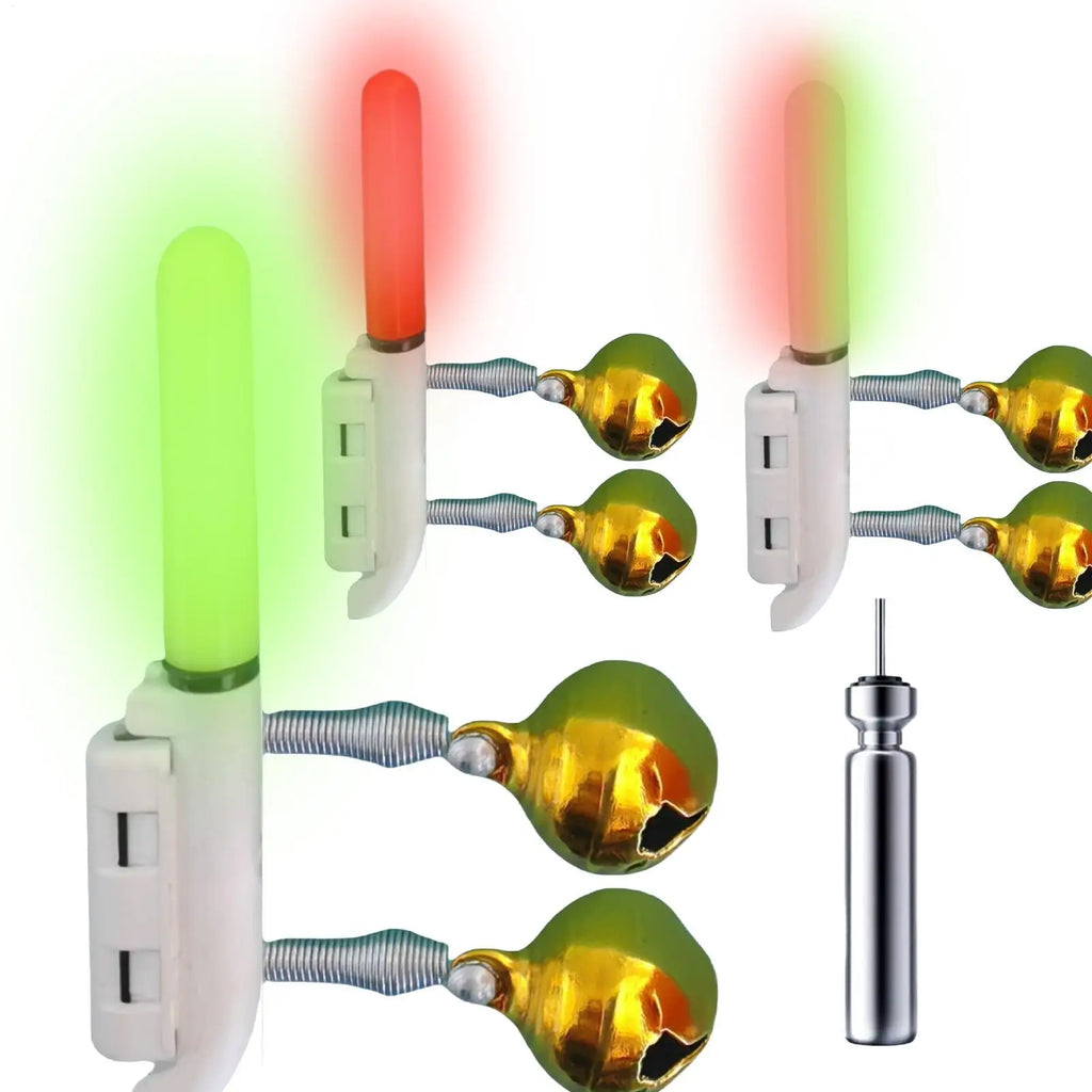 Fishing Rod Light Clip Fishing Light Stick Rod Bell USB Charge Luminous Tackle Night Bright Lamp Fish Bell Alarm Indicator Rings Qme