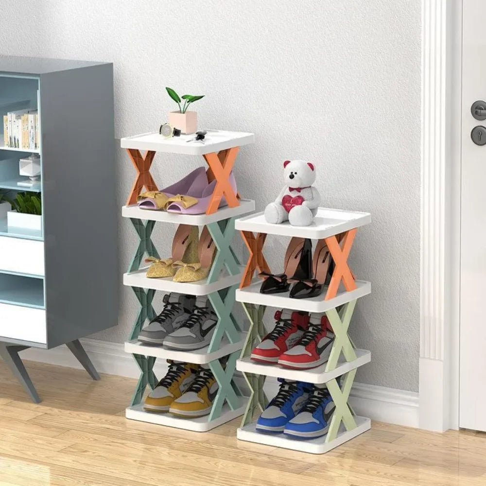 Multifunctional Shoe Cabinets Free Splicing Storage Rack Detachable Shoe Storage Saving Space Household Door Shoe Organizer Rack Qme