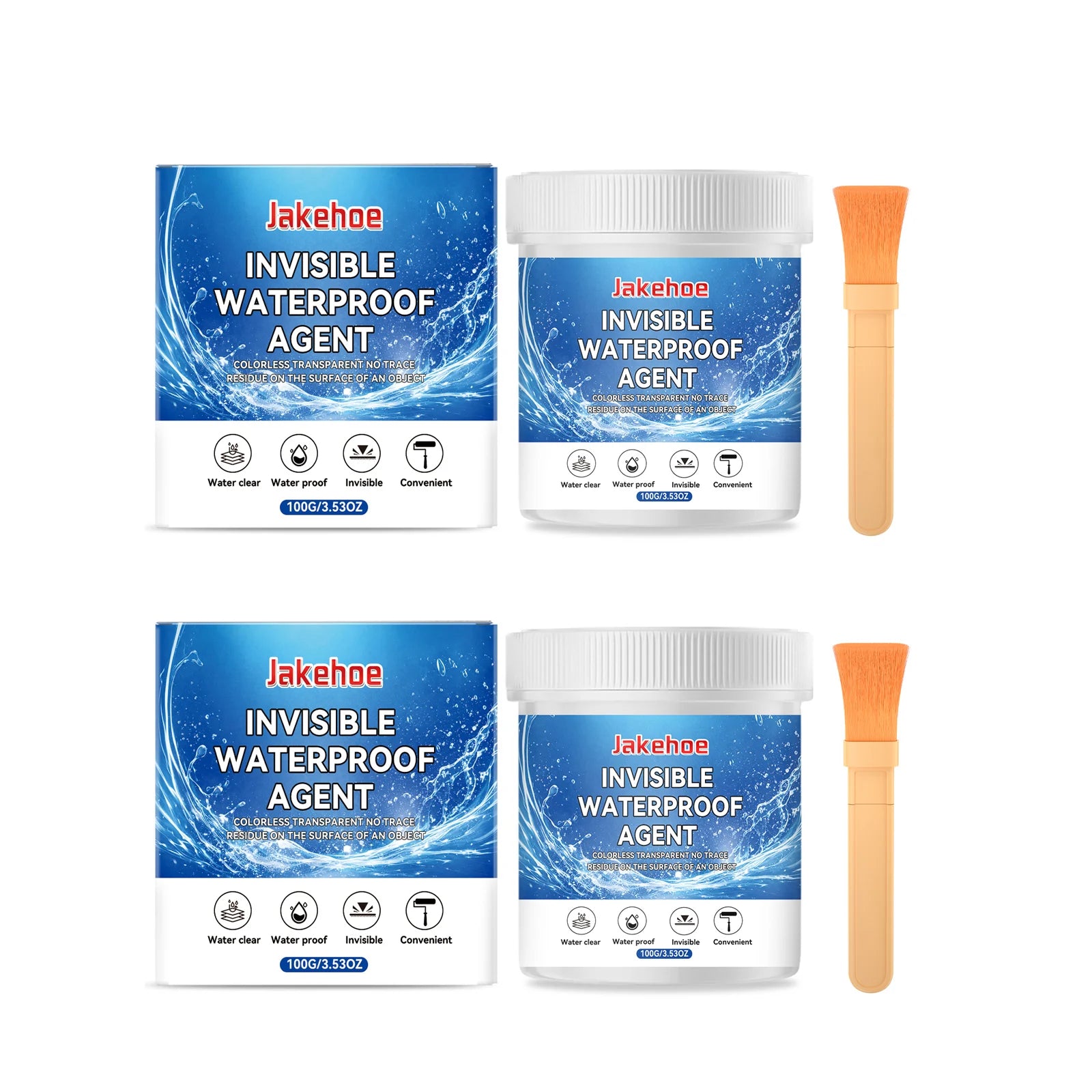 Invisible Waterproofing Agent Transparent Traceless Lasting Waterproof High Temperature Resistance Convenient Insulating Sealant Qme 2 x 100g Boxed