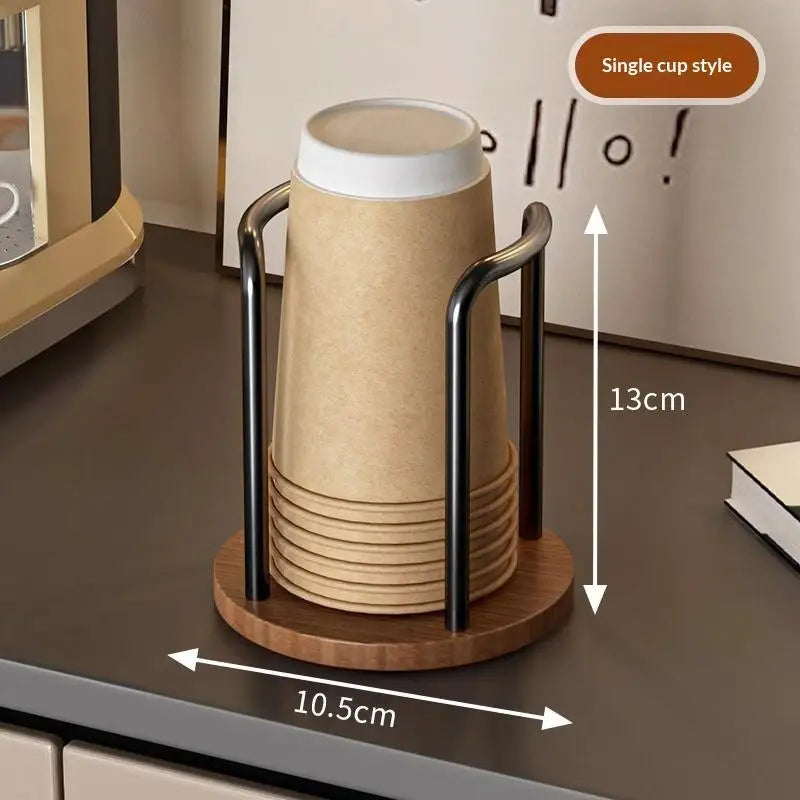 Wood Dispenser Longer Stick Mug Display Stand Organizer Supplies Qme A1