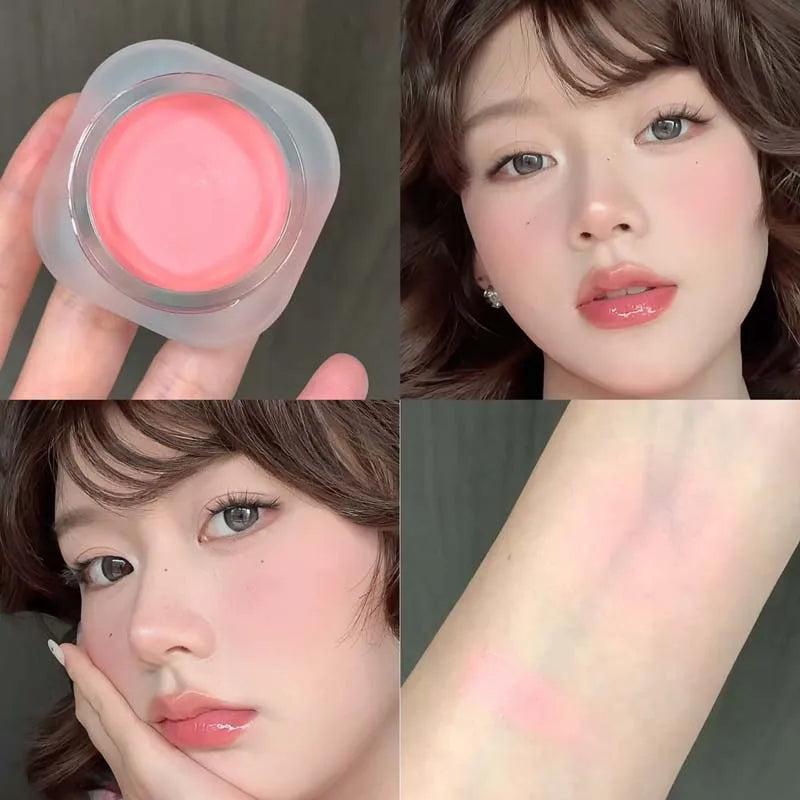 Monochrome Powder Blusher Cream Brightening Whitening Purple Lip and Cheek Dual-use Matte Natural Rouge Blush Tint Palette Qme 07