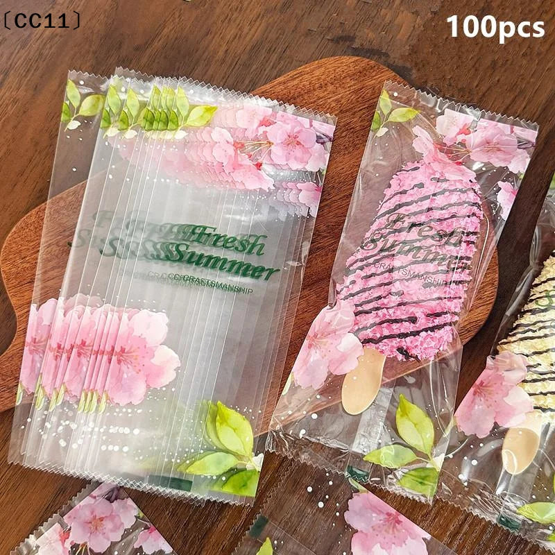 Cherry Blossoms Printed Ice Cream Packaging Bag Heat Sealable Qme