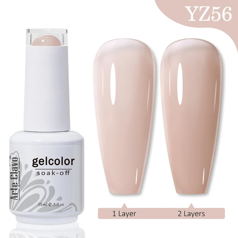 Arte Clavo Gel Nail Polishes Pink Nude Hybrid Lak Manicure Qme YZ56