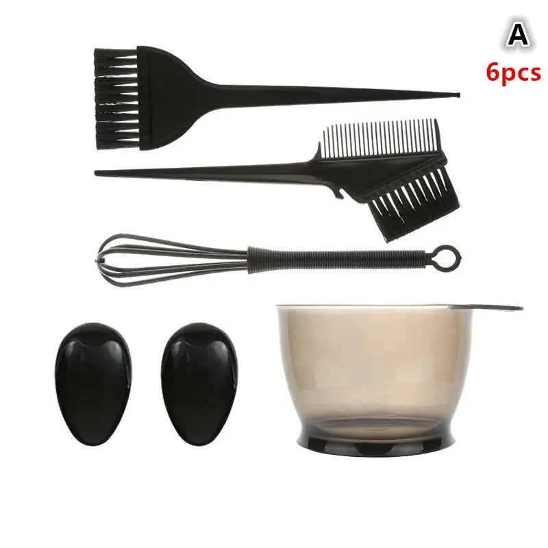 4 Hair Dye Brush Bowl Ear Caps Mixer Tint Dying Coloring Applicator Qme Black A