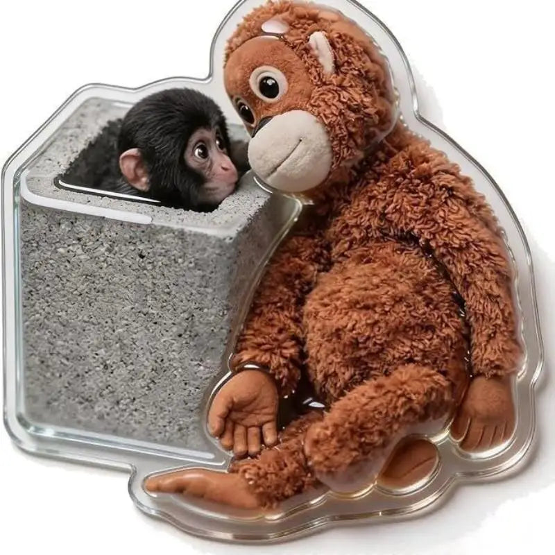 Creative Monkey Refrigerator Magnet, Magnetic Memo Message Holder, Unique Animal Home Decor Peg Qme one size A3