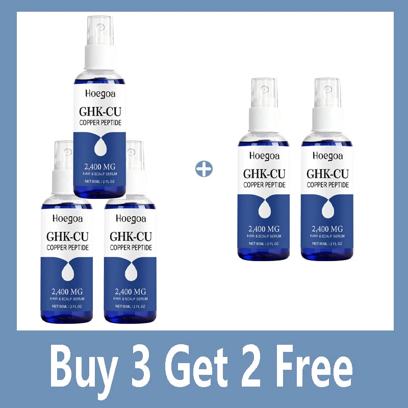 Ghk-Cu Copper Peptide for Hair Growth Scalp Serum Moisturizer Spray Fast-Absorbing Softness Shine Advanced Regrowth Treatment Qme Buy 3 Get 2 Free