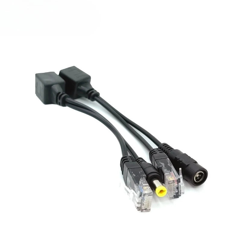 5pcs POE Cable Passive Power Over Ethernet Adapter Cable Power Supply Module 12-48v Splitter Kit For IP Camera Qme 5 Pairs Black