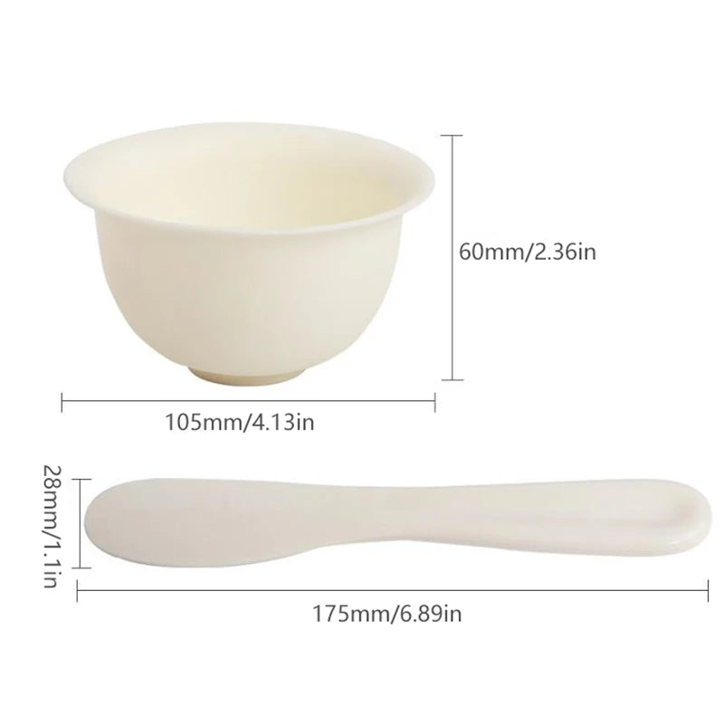 DIY Facial Mask Mixing Bowl Spoon Stick Tool Soft Mud Applicator Qme