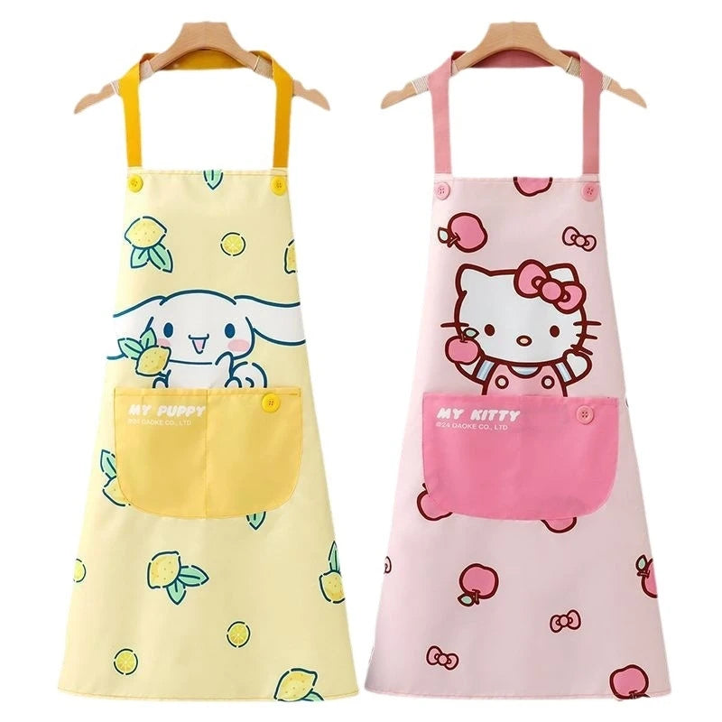 Hello Kitty Grease- and Water-Resistant Apron For Home Cooking and Stir-Frying Cooking Apron and Workwear Qme