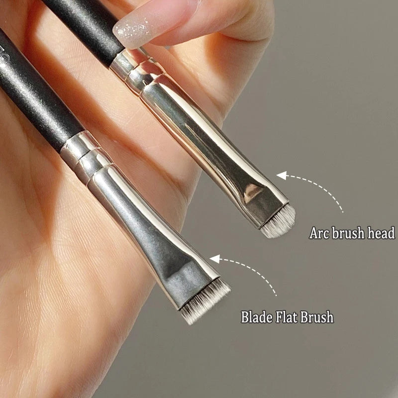 Flat Eyeliner Brush Nylon Hair Blade Fine Eyeliner Eyebrow Line Brush Black Thin Eye Liner Brow Contour Cosmetic Makeup Tools Qme