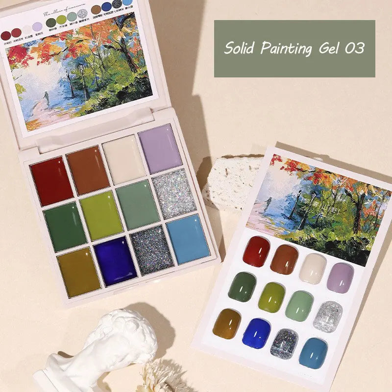 Solid Nail Polish Glue 5 12 16 Colors Manicure Semi Permanent Varnish Qme GTCH-12G-03