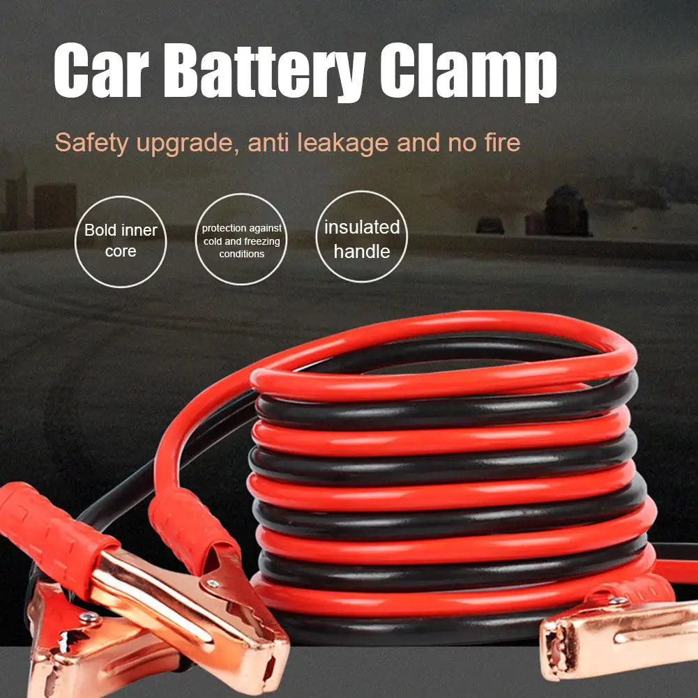 NEW 1.8 M 500A Car Battery Jump Cable Booster Cable Line Emergency Jump Starter Leads Van SUV Double-ended With Clamps Clips Qme