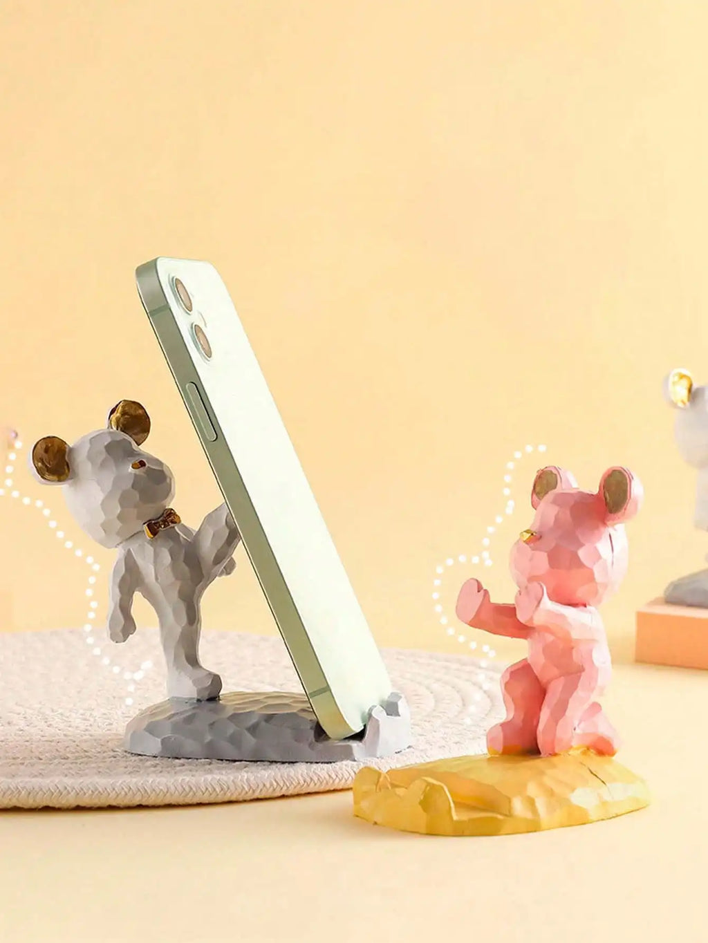 1 Cute Bear Shaped Phone Holder Decoration Compatible Mobile Phones Qme