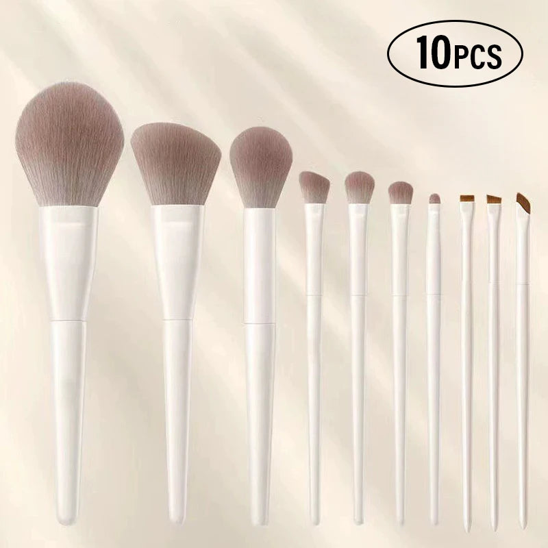5 7 10 Professional Makeup Brushes Tools White Eyeshadow Eyeliner Qme 10PCS China Mainland