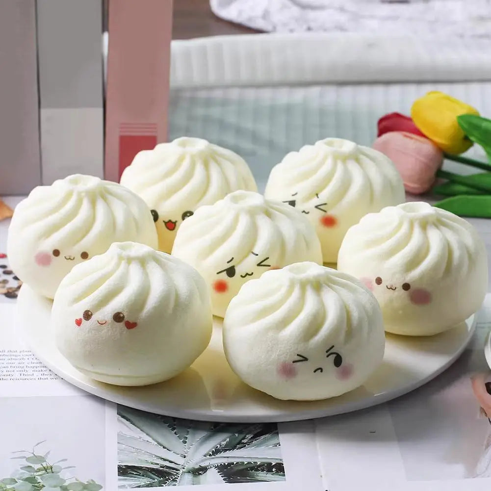 Realistic Food Sensory Toy Relief Steamed Bun Squishy Slow Rebound Qme