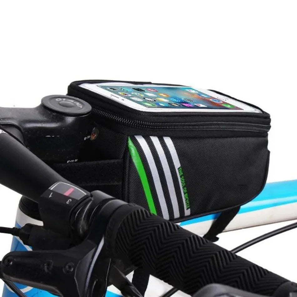 Rainproof Bicycle Bag Frame Front Top Tube Cycling Bag Reflective 6.5in Phone Case Touchscreen Bag Bike Accessories Qme
