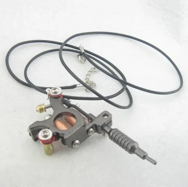 Men Charm Tattoo Machine Stainless Steel Jewelry Necklaces With Pendant Male Women Punk Hip Hop Accessories Gifts Wholesale Qme MTM04-BK