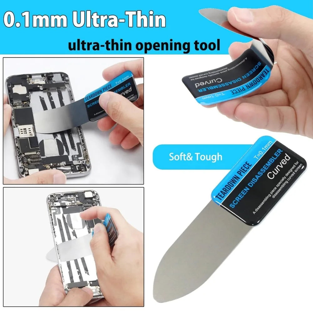 1/2/3Pcs Mobile Phone Curved LCD Screen Spudger Opening Pry Card Tools Stainless Steel Thin Flexible Mobile Phone Repair Tools Qme