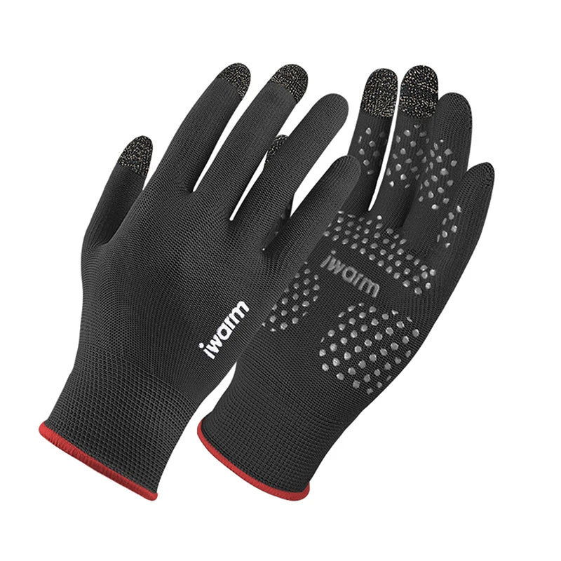 1Pair Anti-ultraviolet Outdoor Sports Running Glove Warm Touch Screen Qme black-women
