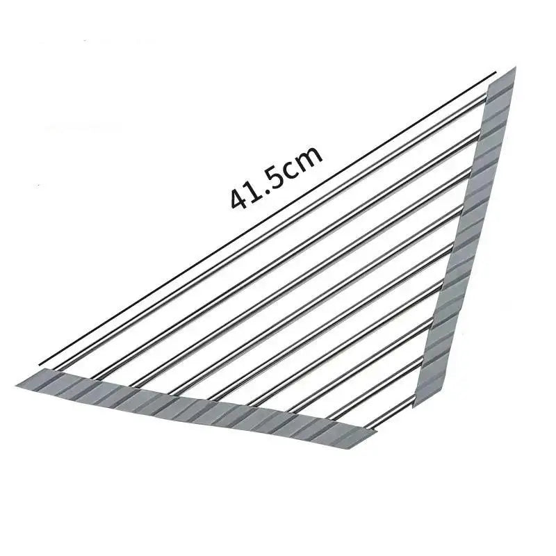 Roll Up Triangle Dish Drying Rack Kitchen Sink Organizer Corner Over Qme Gray