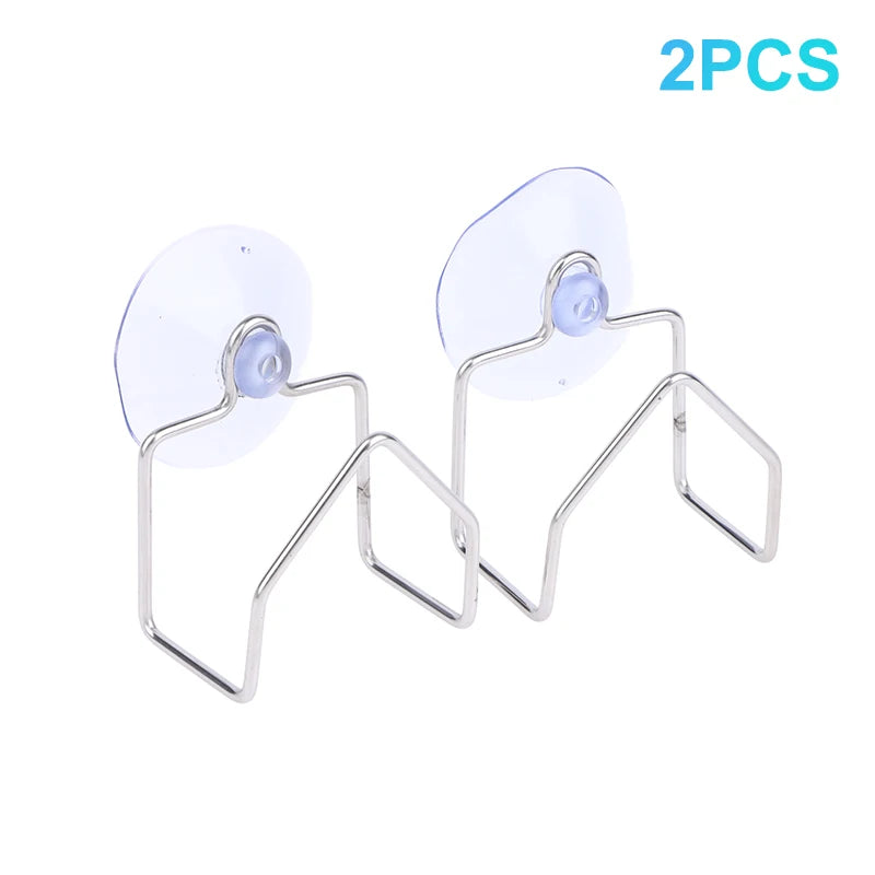 1/2/3Pcs Stainless Steel Drain Rack Suction Cup Cleaning Cloth Shelf Dish Drainer Sponge Holder Sink Kitchen Organizer Qme 2Pcs