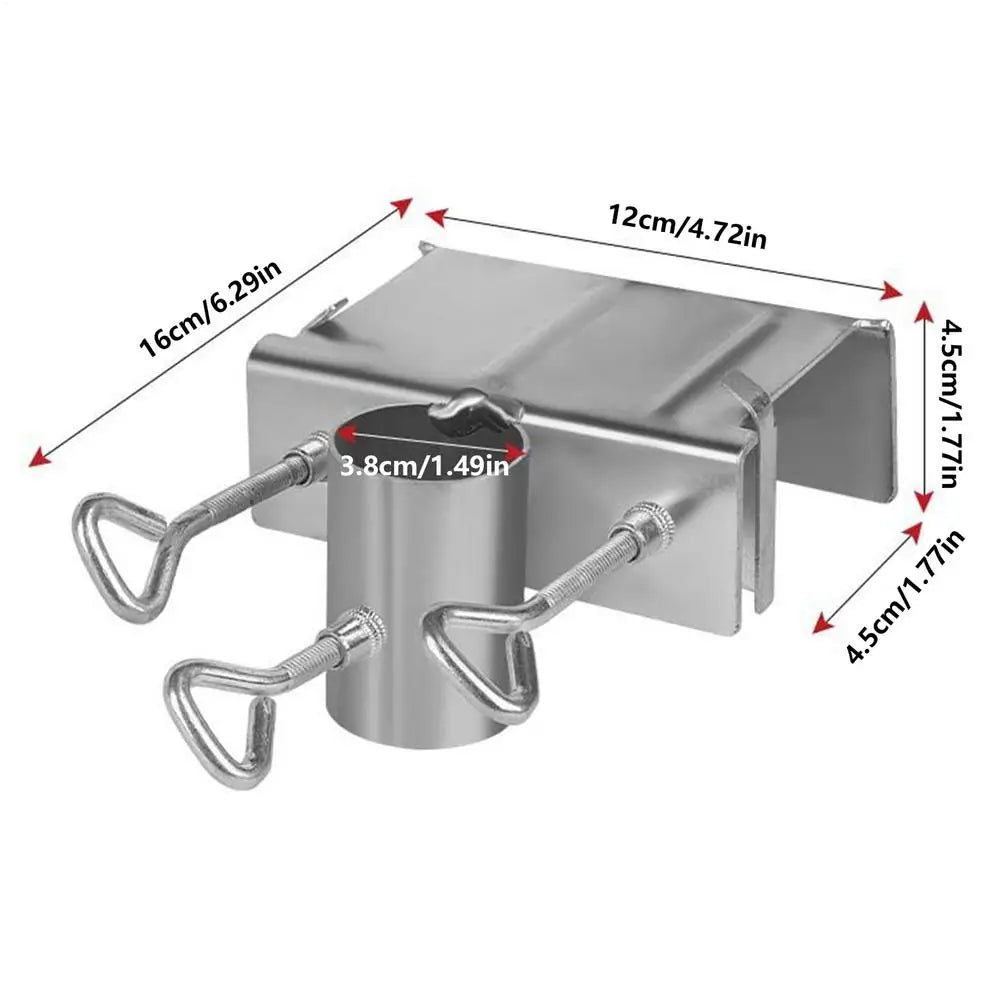 Umbrella Holder Deck Railing Clip Adjustable Bracket Base Thickened anti rust universal fixed sunshade umbrella frame Qme C