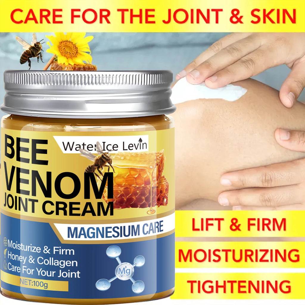 Bee Venom Joint Cream with Magnesium & Honey - Moisturizes, Firms & Cares for Joints, Light Formula for Elastic Skin Qme