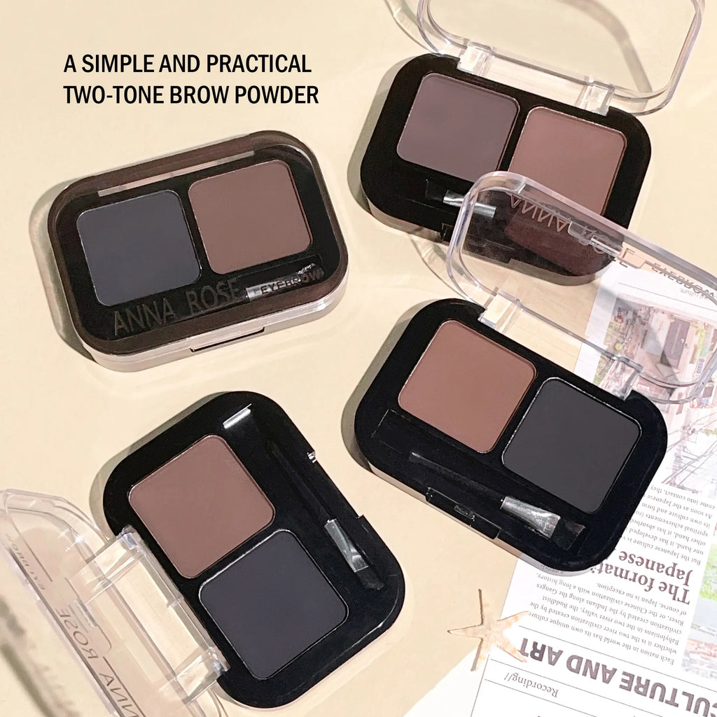 2Color Eyebrow Powder Palette Makeup Black Brown EyeBrow Enhancer Professional Waterproof Cosmetic Eye Shadow Palette with Brush Qme